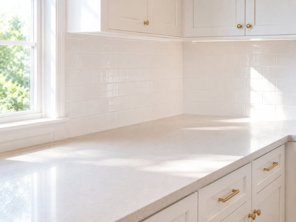 cleared kitchen counter with natural light showing available counter space