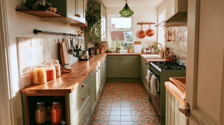 Small kitchen with cleared counters after working out the kitchen counter organization budget