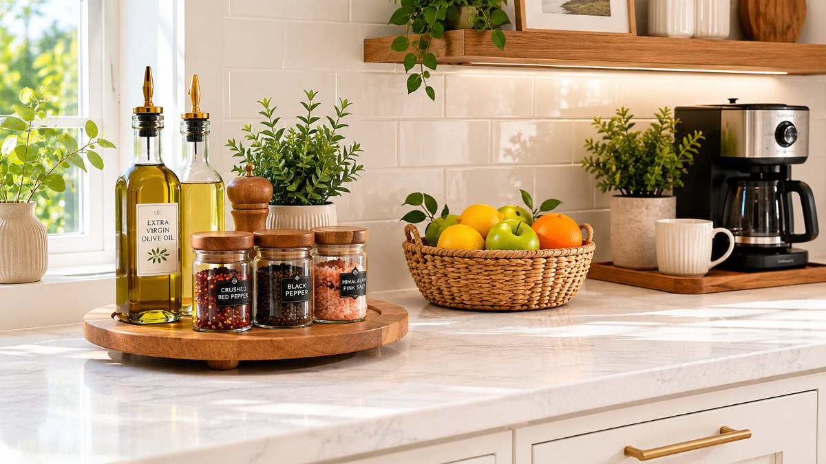 Kitchen counter organization ideas