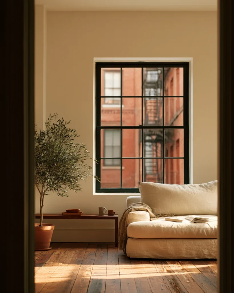 Small living area holding very few objects, the result when the buying loop is interrupted